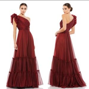 Mac Duggal 67878 Ruffle Sleeve One Shoulder Dress• sz 12 • NWT •$498